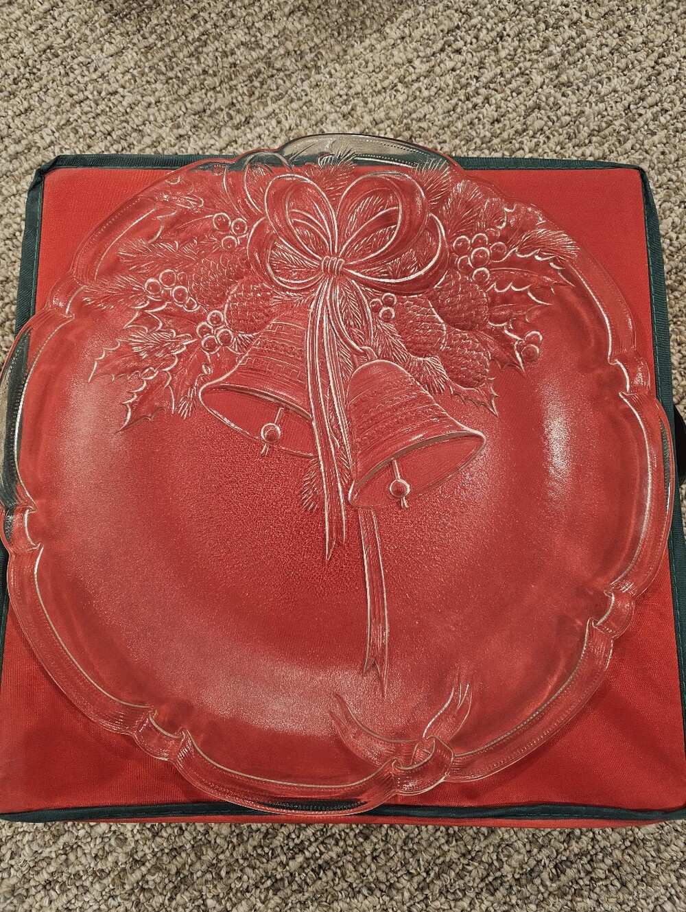 Mikasa Crystal Holiday Bell Serving Platter